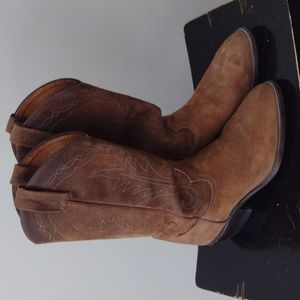 Tony Lama Brown Suede Boots Sz 7